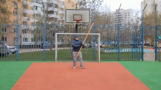 Упражнения с бревном из бука (длина 200 см, вес 2.5 кг, диаметр 5 см)-3