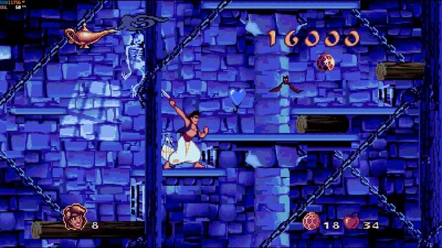 SMD Disneys Aladdin 1993 RetroArch - ядро Genesis Plus GX Wide
