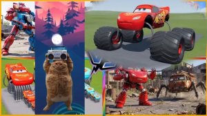 МЕГА КОЛЕСНАЯ БИТВА! Монстр МакКуин против гигантского поезда-паука! Кто победит