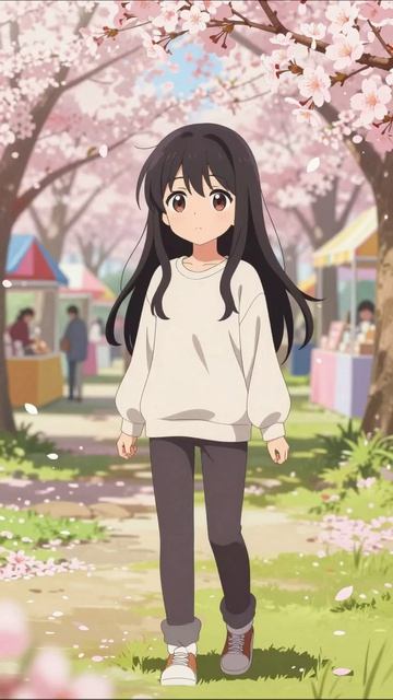 Весенний прогулки под сакурой аниме природа вдохновение