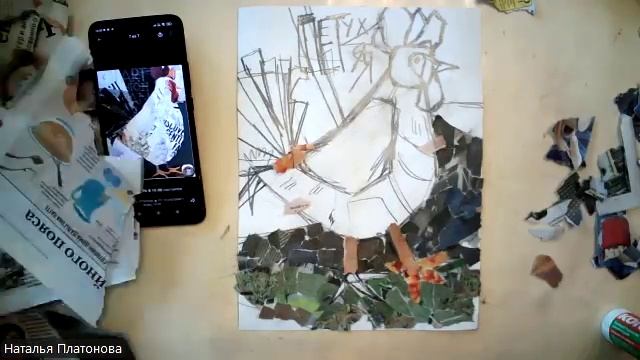 Петух (коллаж)