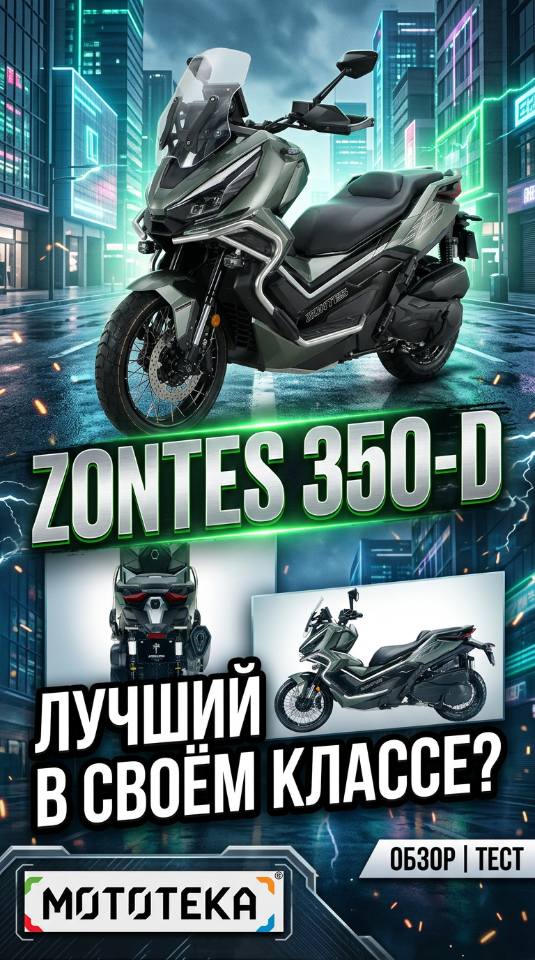 Zontes ZT368-G: распаковка максискутера 368 см³ с ПТС 38.8 л.с. наличие Томск