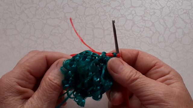 Круглая мочалка крючком.