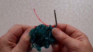 Круглая мочалка крючком.