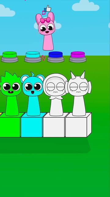 New Pinki Sings the ColorsMixing Song 🎶🌈   Sprunki Incredibox Coloring Challenge