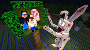 ПОСТРОИЛИ ДОМ НА ДЕРЕВЕ ОТ КРОЛИКА 99 НОЧЕЙ В ЛЕСУ В МАЙНКРАФТ ШЕДИ МЕН MINECRAFT