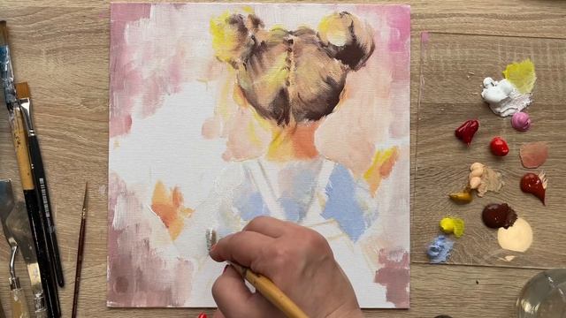 Как нарисовать девочку с ромашками