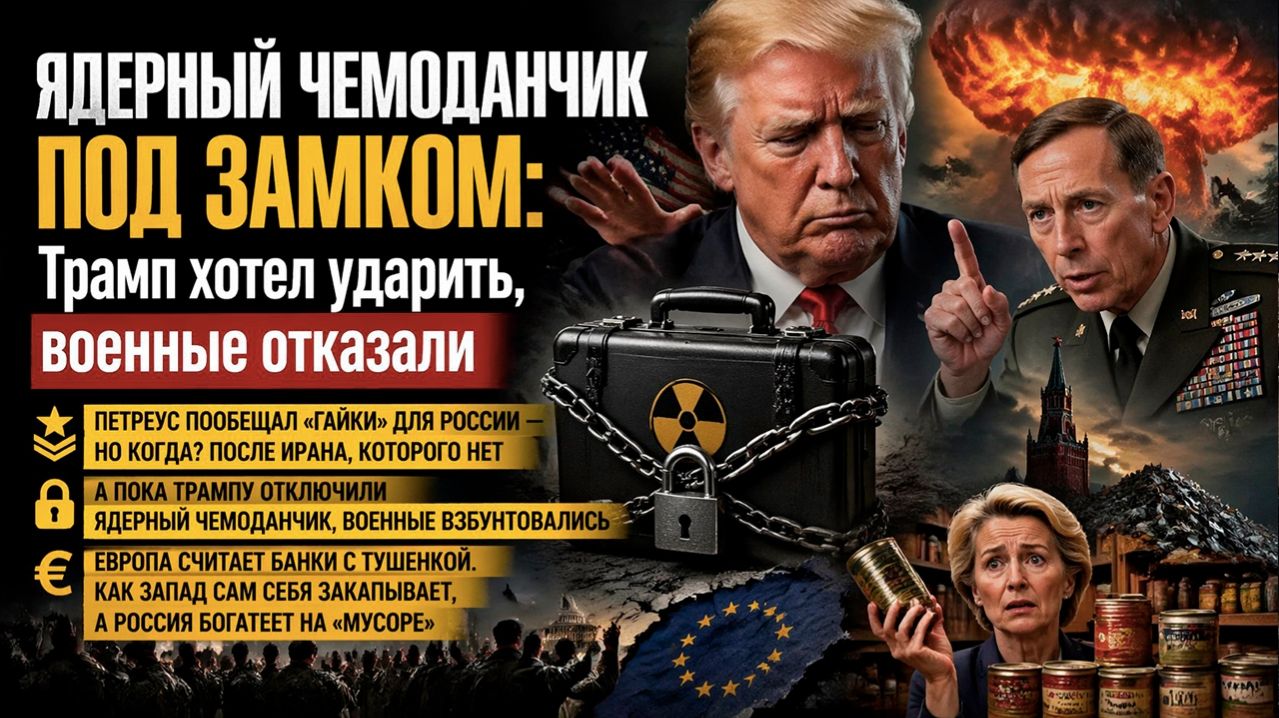 ТРАМПУ ОТКЛЮЧИЛИ ЯДЕРНУЮ КНОПКУ: Генералы взбунтовались, пока Петреус обещает «закрутить гайки» РФ