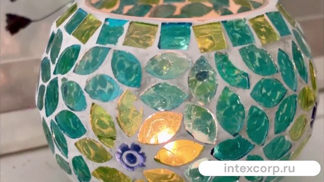 Подсвечник ВЕСЕННИЙ КАЛЕЙДОСКОП стекло 10 см 868673