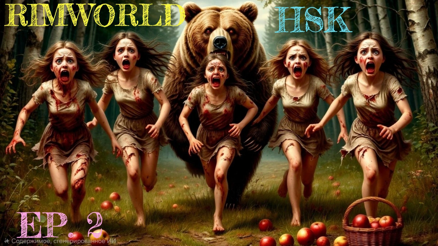 RimWorld HSK | 2 серия | Племя. Пять девочек и встреча с медведем |