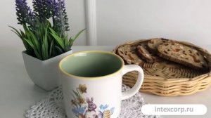 Фарфоровая кружка КРОЛИК НА ПАСХАЛЬНОЙ ЛУЖАЙКЕ, 300 мл, Q75600690-1.mp4