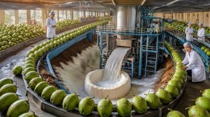 ВНУТРИ Фабрики! Как из сырых кокосов делают кокосовое желе | Увлекательный процесс приготовления