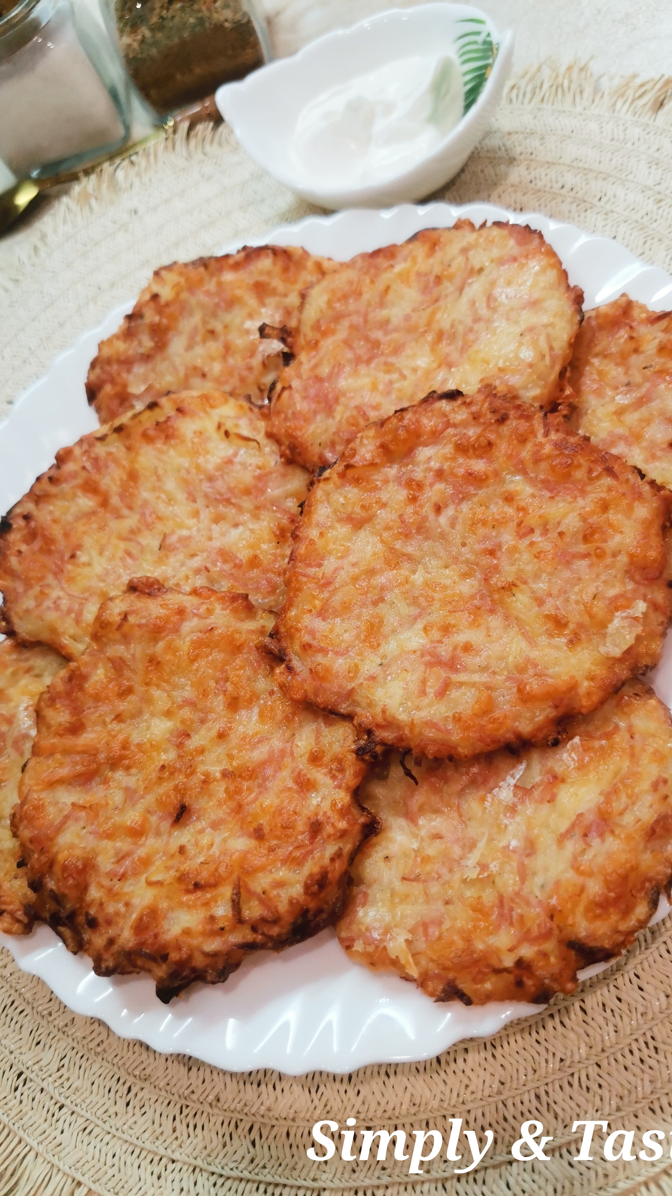 Картофельные драники с ветчиной и сыром в аэрогриле 🔥