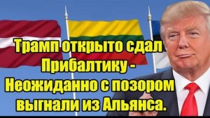 Трамп открыто сдал Прибалтику - Неожиданно с позором выгнали из Альянса.