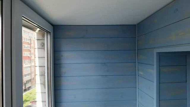 Обшивка лоджии вагонкой, покраска