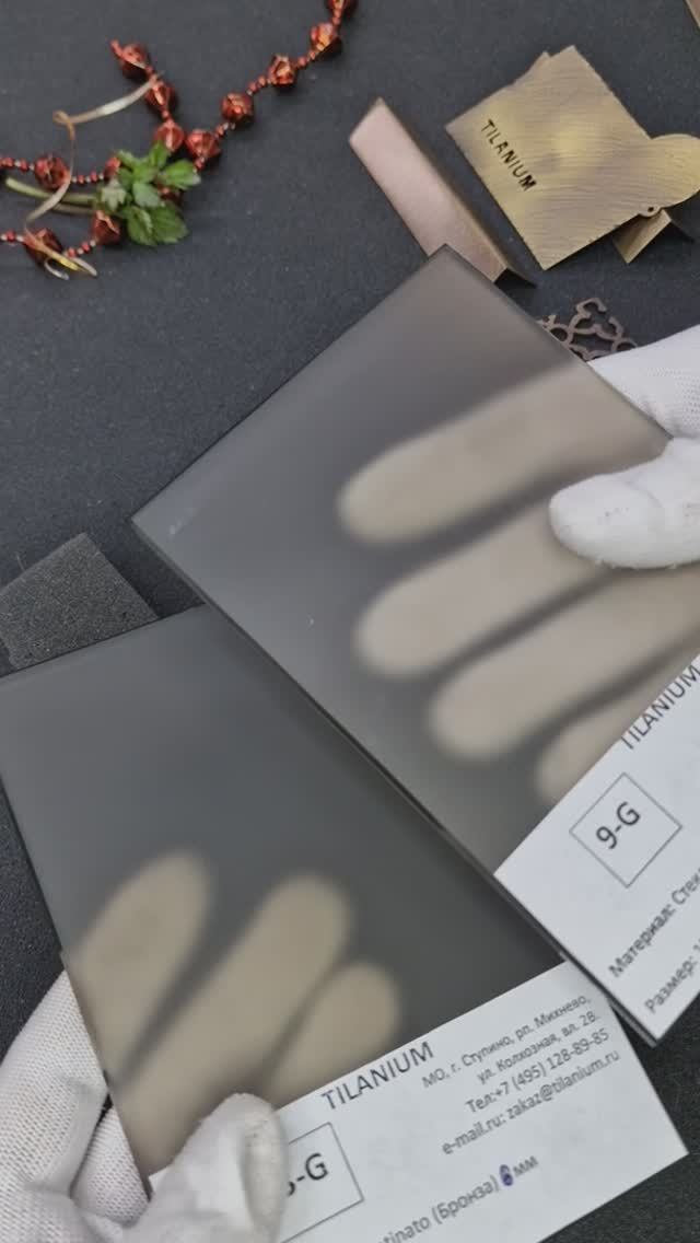 Сравнение толщин 6 мм 23G и 4 мм 9G Стекло Satinato (Бронза)