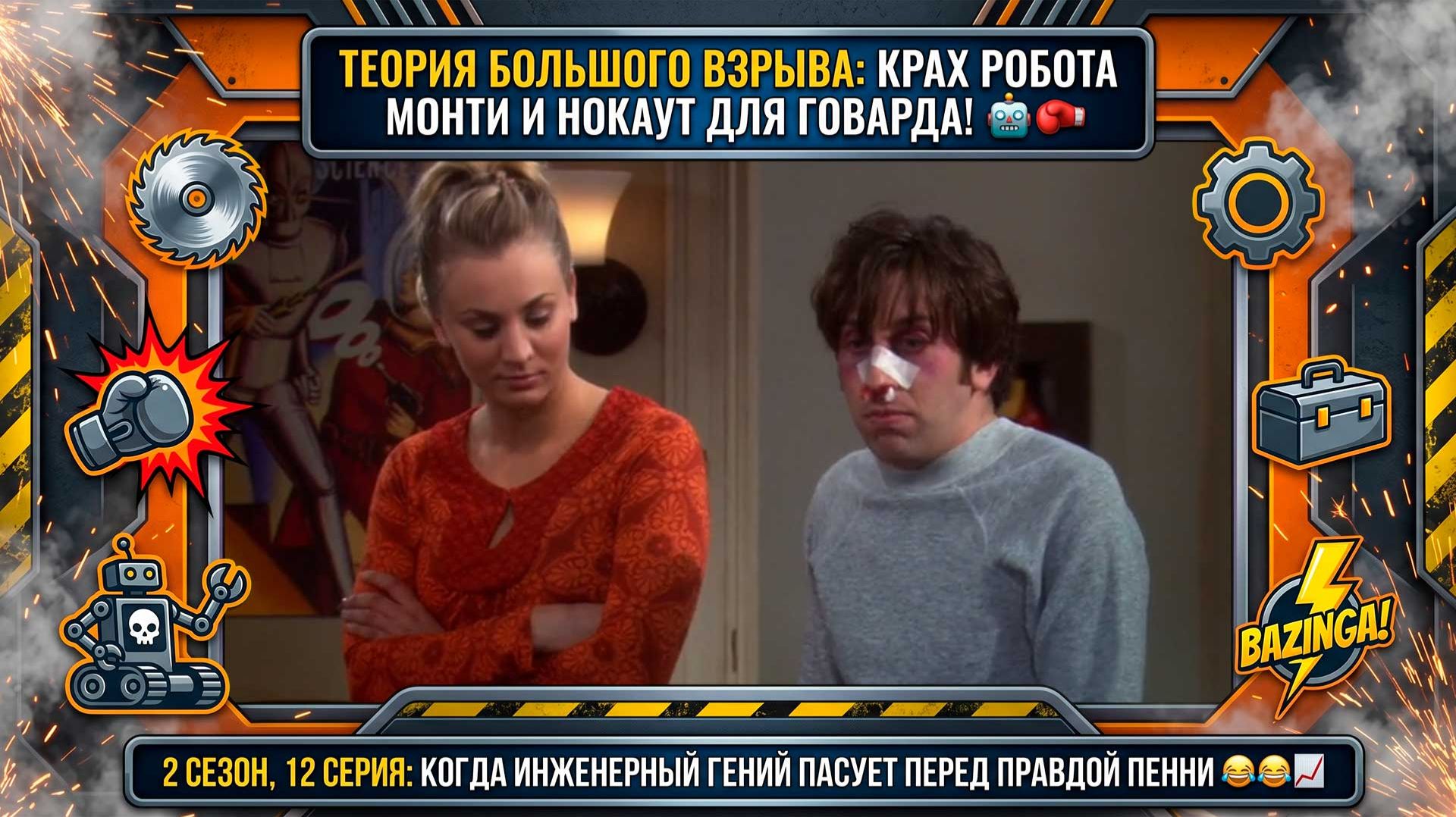 Теория Большого Взрыва | 2.12: Неустойчивость робота-убийцы. Крах Монти и нокаут для Воловица!🤖🥊🔥