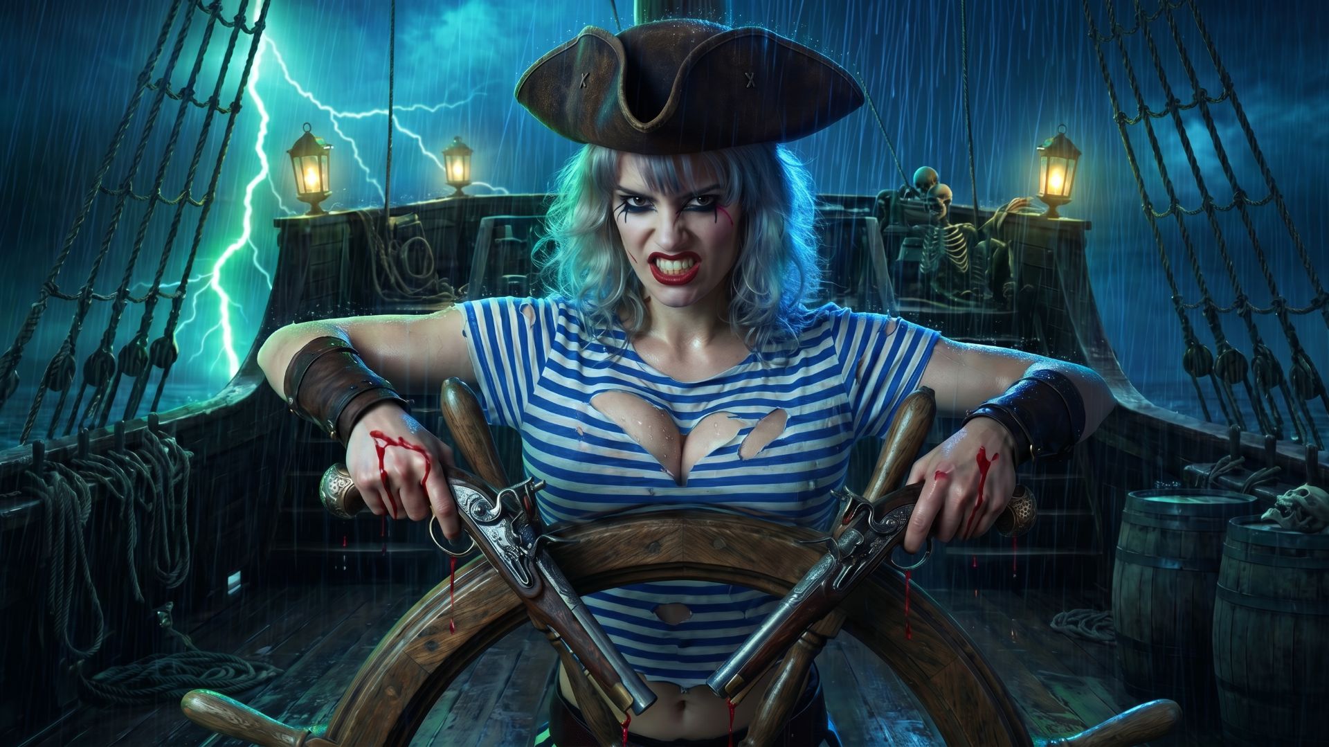 Блондинка ведет нас кровавым путем ...