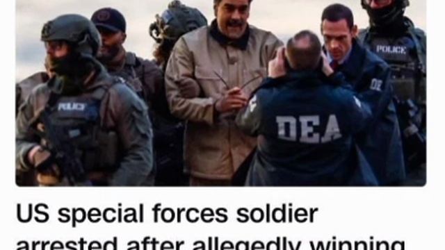 ‼️🇺🇸🏴☠️ Американского спецназовца задержали по делу о ставках на операцию по захвату Мадуро
