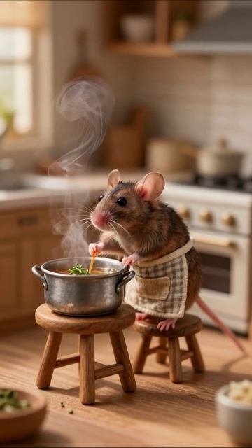 Кулинарные приключения: Мышонок готовит суп! мишки кулинария