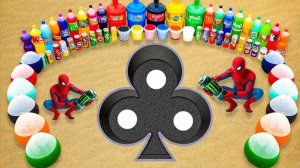 Мультики для детей. Делаем карту крести на песке и заливаем газировками. Мультики малышам