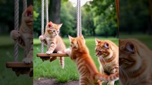 Котята 🐱 Котята на качелях