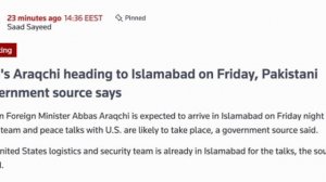 ‼️🇮🇷🇺🇸 Делегация Ирана сегодня прилетает в Пакистан для очередных переговоров с США, — Reuters