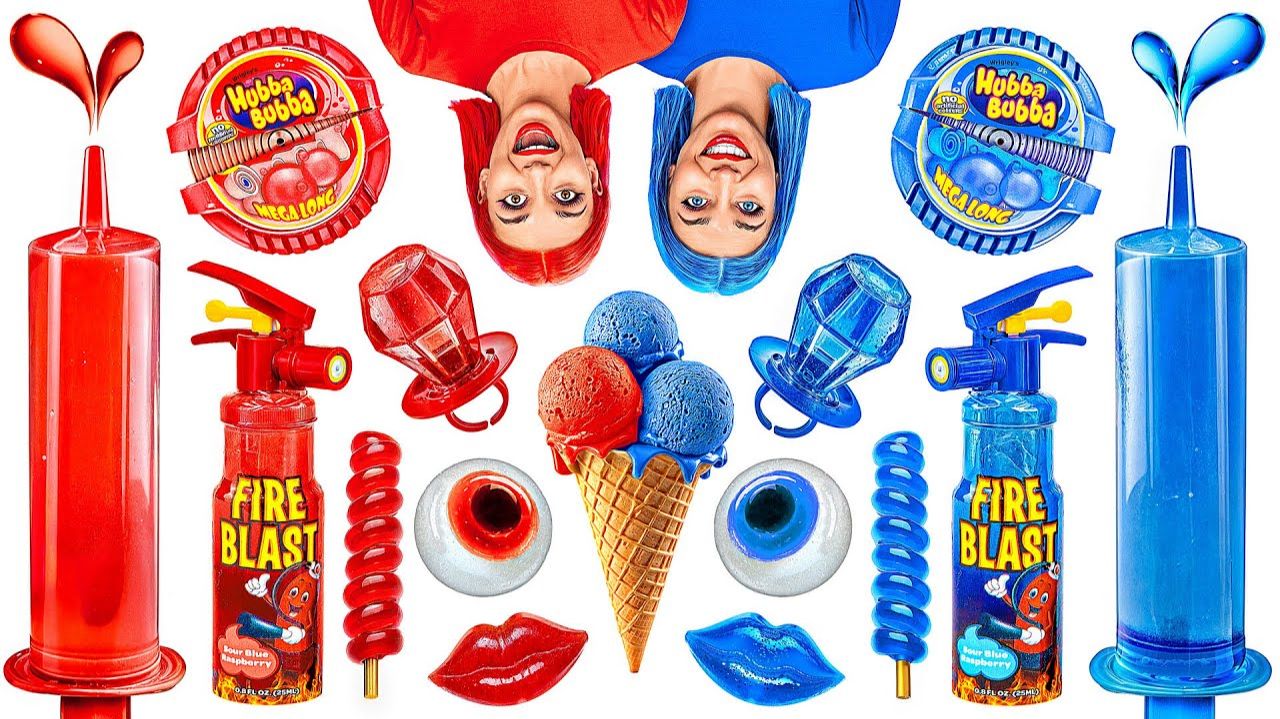 Красная еда Vs Синяя еда Челлендж с Bubba DO Challenge