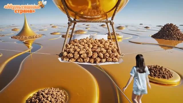 Съедобные парящие кровати! На какой бы повалялись? ИИ - анимация.