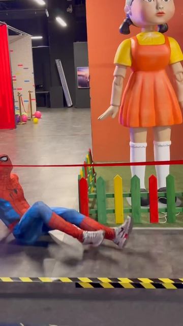 The superhero got scared #spiderman