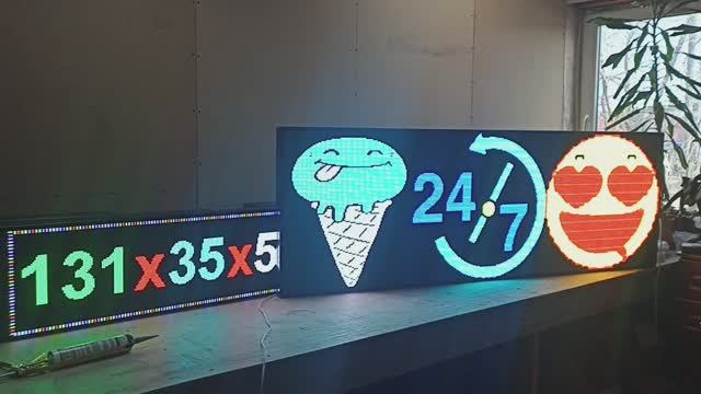 Бегущая строка 195х67 см полноцветного свечения р5 Wi-Fi