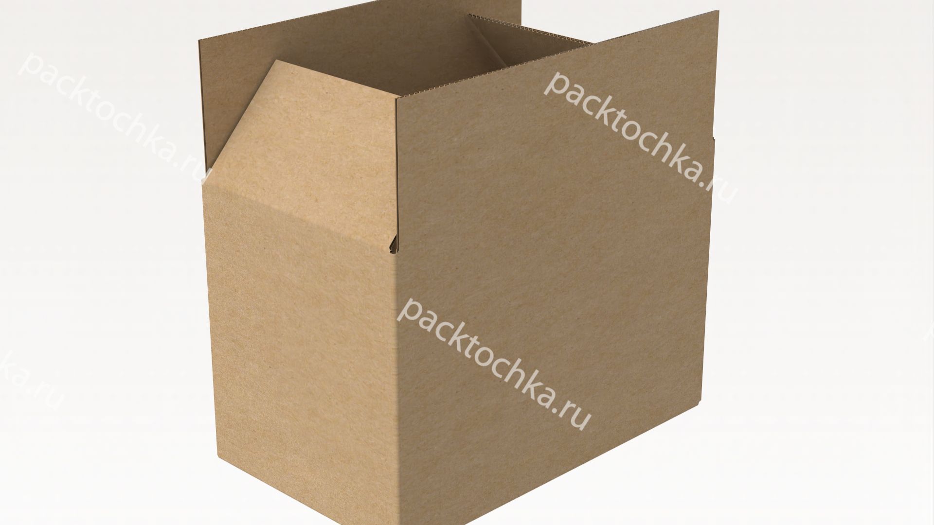 Развертка четырехклапанной картонной коробки 380х228х258 мм (Т23-С) | ПакТочка