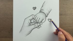 Как нарисовать руку младенца и руку матери