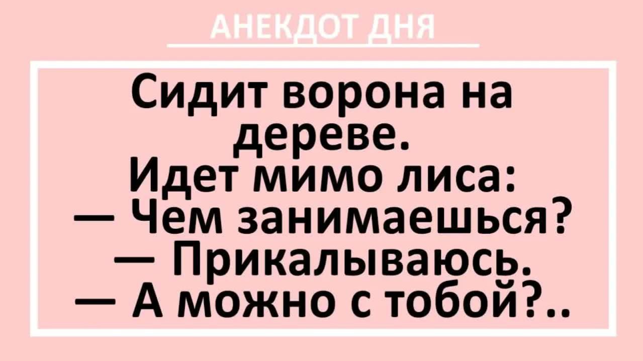Сидит ворона на дереве...  | Анекдоты смешные | Юмор