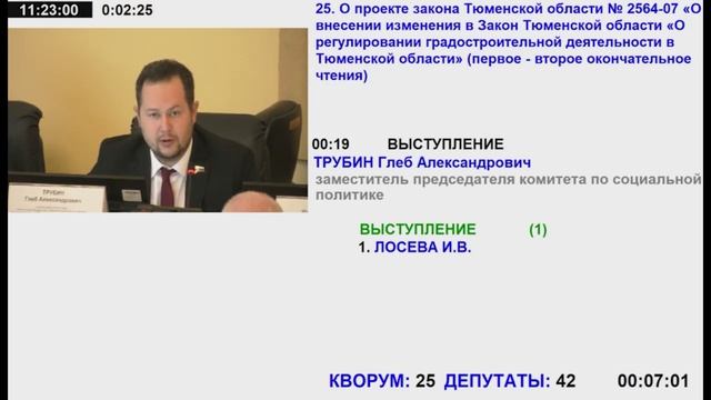 45 заседание Тюменской областной Думы VII созыва