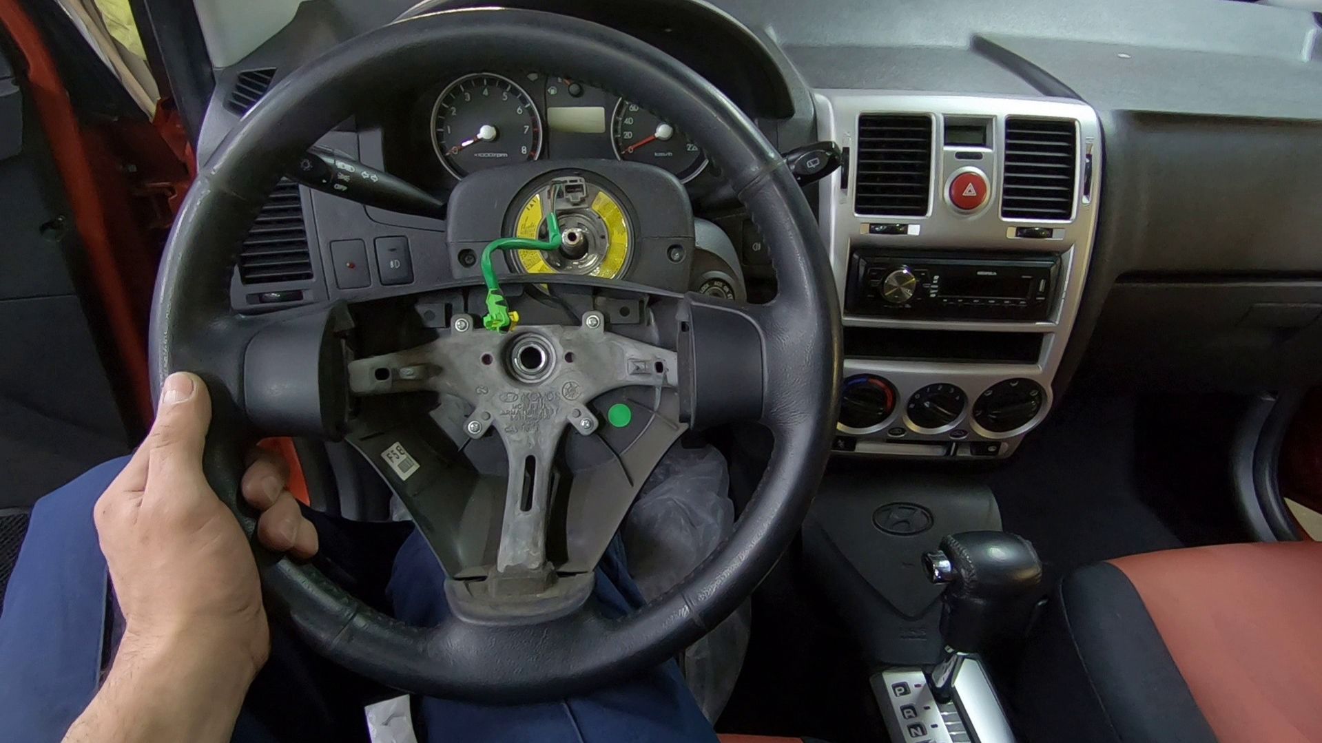 Снятие руля Hyundai Getz