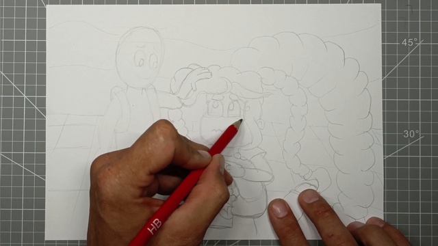 Рисуем Игрок успокаивает Лили Лавбрейдс (Poppy Playtime). 8