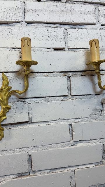 Пара старинных двухрожковых бра 20845