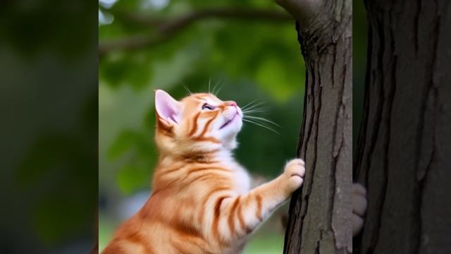 Котята 🐱 Котёнок застрял на дереве