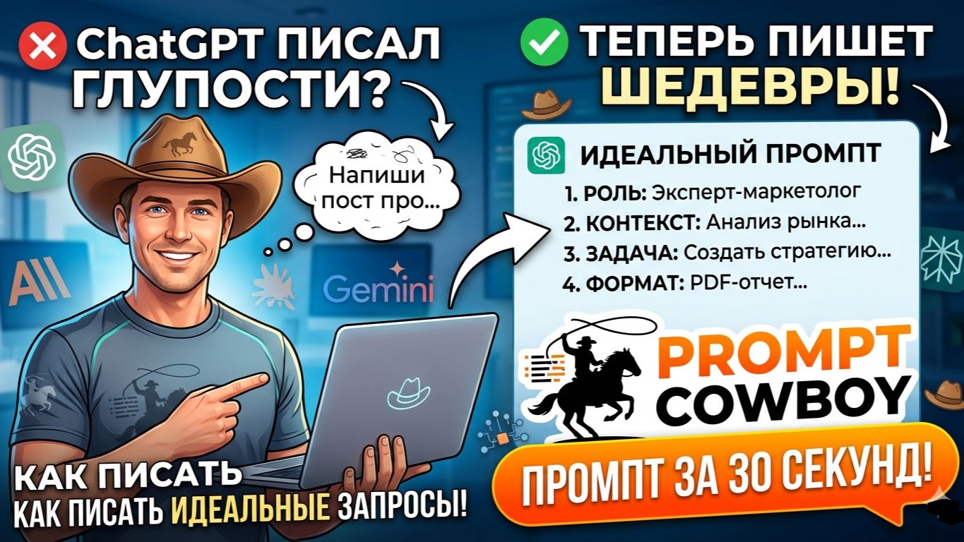 Как писать идеальные промты? Обзор Prompt Cowboy: от ленивой идеи до экспертного запроса