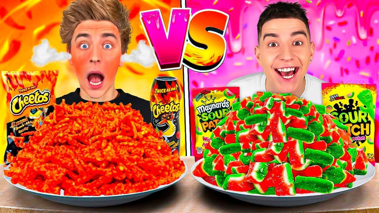 ОСТРАЯ vs СЛАДКАЯ vs КИСЛАЯ ЕДА Челлендж !   А4