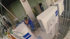 Монтаж кондиционера Haier на высоте 100 метров