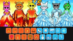 💖Бумажный DIY 2026💖 БИТВА МОДЫ СПРУНКИ ОГОНЬ ПРОТИВ ЛЬДА РАЗНОЦВЕТНЫЙ СТИЛЬ ПРОТИВОСТОЯНИЕ