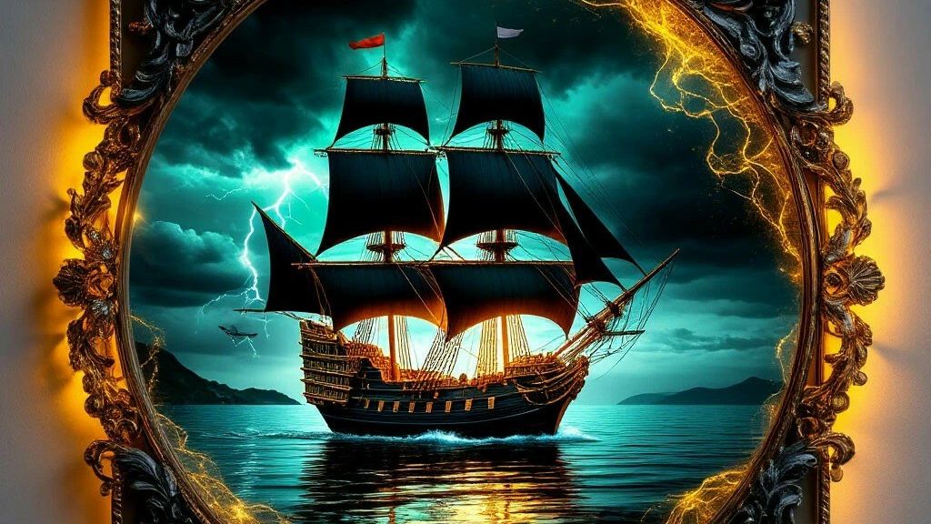 Парусник в бутылке и немного о истории пиратских кораблей.