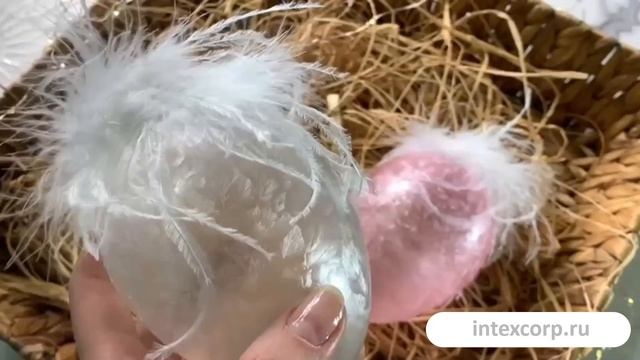 Подвесные украшения - яйца БЕЛЕЦЦА КОН ПЬЮМЕ стекло 12 см 2 шт. PE50072-набор