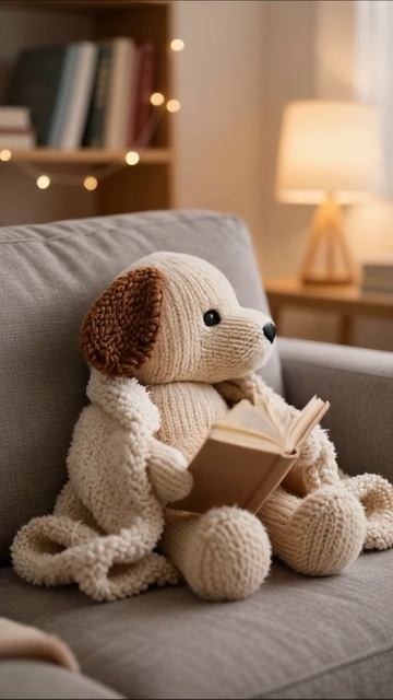 Мои уютные моменты с плюшевым щенком плюшеваяигрушка уют чтение