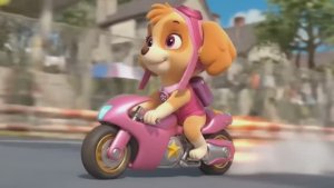 Щенячий патруль, Скай, Маршал, Эверест, Гончик, Крепыш и Роки катаются на мотоциклах . Для детей!