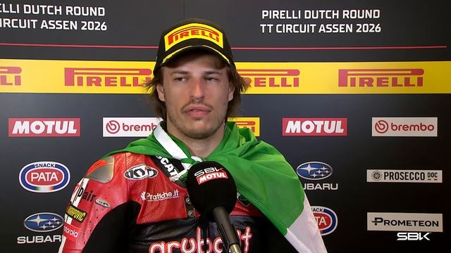 Николо Булега делится эмоциями после исторической гонки 2 ✨ | 2026 #DutchWorldSBK 🇳🇱