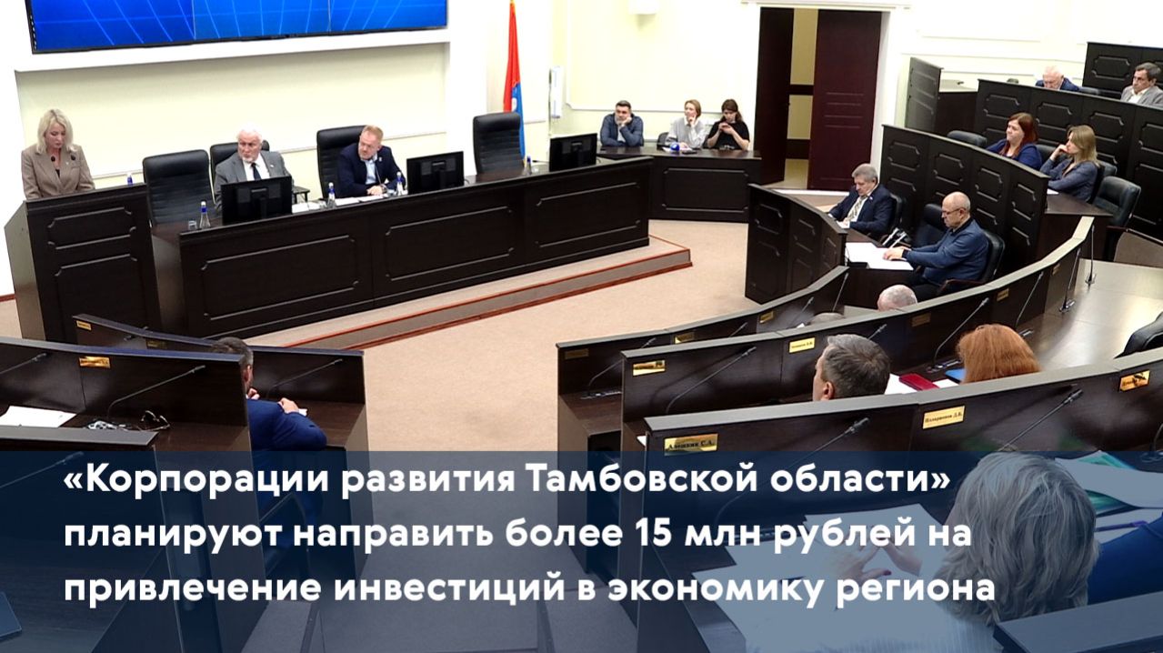 «Корпорации развития Тамбовской области» планируют направить более 15 млн рублей