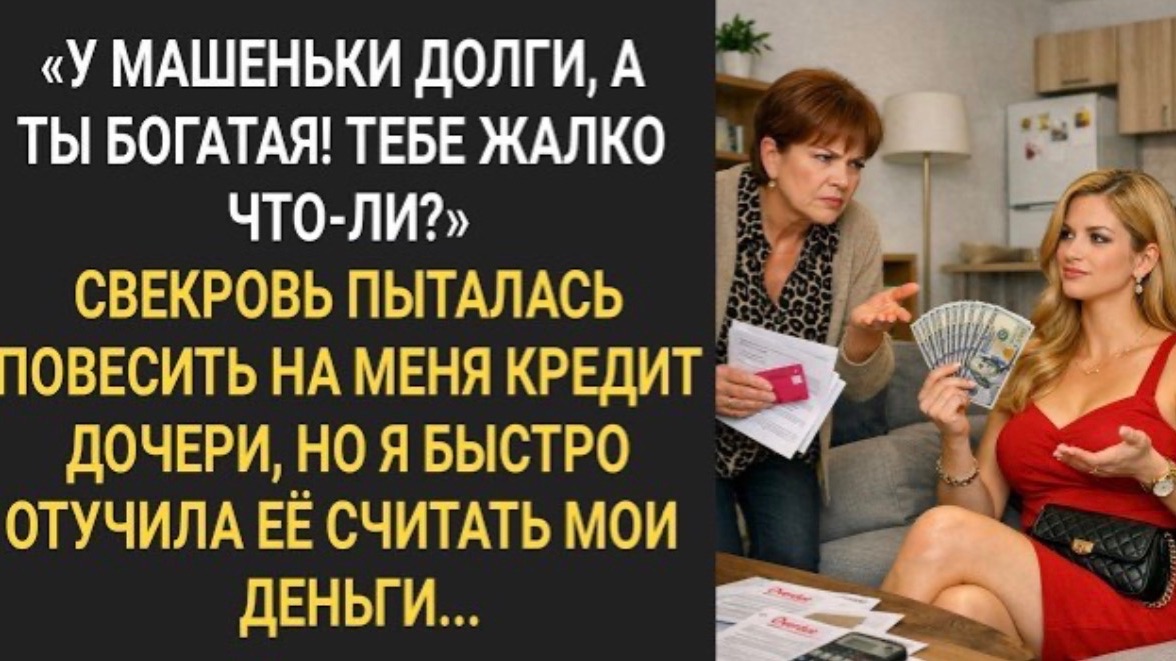 Свекровь пыталась повесить на меня кредит своей дочери. Но я быстро отучила ее считать мои деньги!